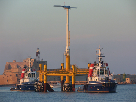 Blue H 5 Prototype under tow