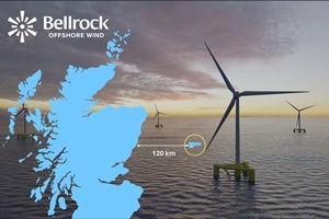Bellrock is a proposed 1.8 GW floating offshore wind project located approximately 120 kilometres off the Aberdeenshire coast