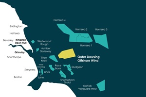 Outer Dowsing Map (Image courtesy of Outer Dowsing Offshore Wind)
