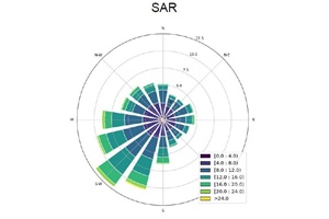 Wind rose of SARWind Timeseries derived from SAR observations