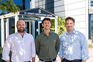(from left) OnPath Energy’s partnership and community manager Will Smeeton, development land manager Michael Phillips and senior development land manager Ed King 